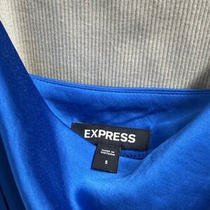 Express Vibrant Blue Satin Attire